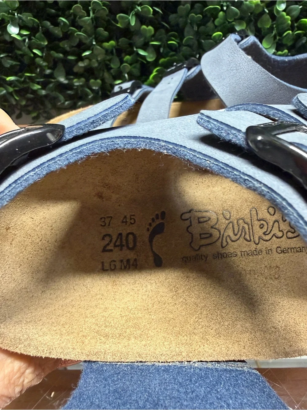 Birkenstock Navy Three-Buckle Suede Sandals - Picture 10 of 10